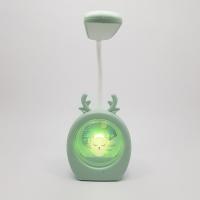 Geyik Temalı Led Işıklı Çift Foksiyonlu Masa Lambası - Yeşil