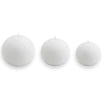 3lü Set Top (Yuvarlak) Mum - Beyaz