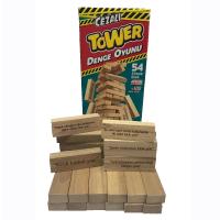 Ahşap Cezalı Tower Jenga Denge Oyunu 54 Parça