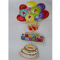 BALON ŞEKİLLİ HAPPY BIRTDAY TEMALI 3 BOYUTLU ÇİFT YÖNLÜ SÜSLEME