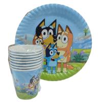 Bluey Temalı Karton Tabak Bardak Seti - 8 Kişilik