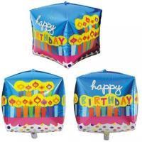 BÜYÜK KARE 3 BOYUTLU HAPPY BİRTHDAY 30 CM FOLYO BALON - LACİVERT