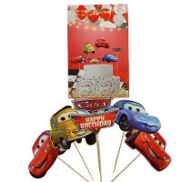 Cars (Şimşek Mcqueen) Temalı Karton Pasta Süsü
