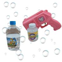 Çok Delikli Pilli Köpük Atan Baloncuk Tabancası Ve Likiti - Pembe