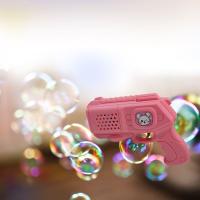 Çok Delikli Pilli Köpük Atan Baloncuk Tabancası Ve Likiti - Pembe
