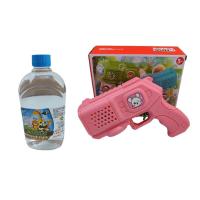 Çok Delikli Pilli Köpük Atan Baloncuk Tabancası Ve Likiti - Pembe