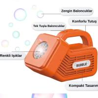 Çok Delikli Otomatik Pilli Köpük Baloncuk Makinesi - Turuncu