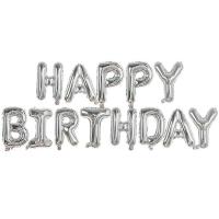 HAPPY BİRTHDAY GÜMÜŞ GRİ FOLYO BALON