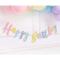 Happy Birthday Kaligrafi Banner - Makaron