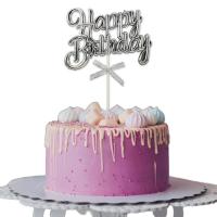 Happy Birthday Pasta Süsü - Gümüş (Gri)