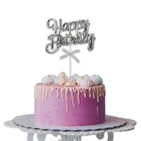 Happy Birthday Pasta Süsü - Gümüş (Gri)