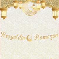 Hoşgeldin Ramazan Kaligrafi Banner - Gold