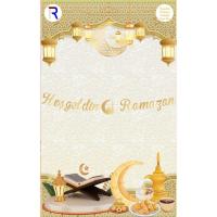 Hoşgeldin Ramazan Kaligrafi Banner - Gold