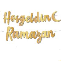 Hoşgeldin Ramazan Gold Kaligrafi Banner