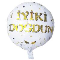 İyi Ki Doğdun Baskılı Yuvarlak Folyo Balon 18'' 46 Cm. 