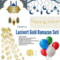 Lacivert Gold Hoşgeldin RamazanTemalı Süsleme Seti (Paket:4)