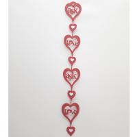 Love - Aşk Yazılı Kalpli Kırmızı Keçe Sarkıt