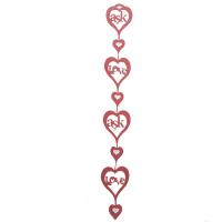 Love - Aşk Yazılı Kalpli Kırmızı Keçe Sarkıt