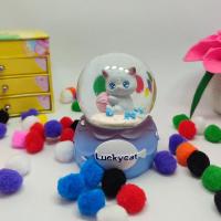Lucky Cat Yavru Kedi Figürlü Işıklı Kar Küresi