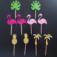 Renkli Simli Flamingo Temalı Eva Kürdan 10lu