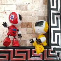 ROBOT KONUŞMALI SES TEKRAR EDEN IŞIKLI METAL ROBOT 13 Cm