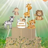 Safari Temalı Karton Pasta Süsü