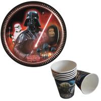 Star Wars Temalı Karton Tabak Bardak Seti - 8 Kişilik