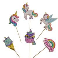 Unicorn Temalı Karton Pasta Süsü