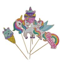 Unicorn Temalı Karton Pasta Süsü