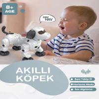 Vardem Uzaktan Kumandalı Işıklı ve Sesli Akıllı Robot Köpek - Beyaz