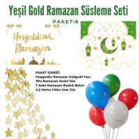 Yeşil Gold Hoşgeldin RamazanTemalı Süsleme Seti (Paket:6)