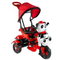 Babyhope 127 Little Panda Ebeveyn Kontrollü Tenteli Müzikli Tricycle Üç Teker Bisiklet - Kırmızı Siyah