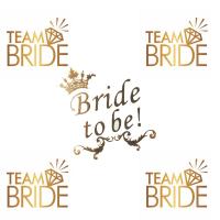 Bride To Be-Team Bride Altın (Gold) Dövme - 5 Adet