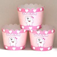 Diş Pembe Cupcake (Muffin) Kabı (25 adet)