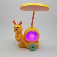 Geyik Figürlü Led Işıklı Çift Foksiyonlu Masa Lambası - Sarı