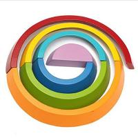 Gökkuşağı Renkli Ahşap Blokları Montessori Eğitim Seti - Rainbow