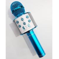 Karaoke Mikrofon Bluetooth Hoparlör Usb Sd Kart ve Aux Girişli - Mavi