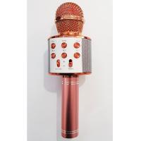 Karaoke Mikrofon Bluetooth Hoparlör Usb Sd Kart ve Aux Girişli - Rose Gold
