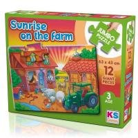Ks Games Sunrise On The Farm Jumbo Puzzle 12 Parça