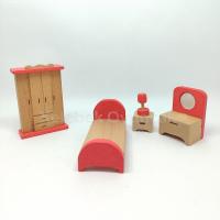Mr Quokka Ahşap Minyatür Yatak Odası Seti - Kırmızı