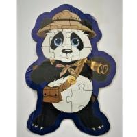 Panda Şekilli Hikayeli Ahşap Puzzle 19 Parça