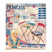Princess Yazı Tahtalı Kalemlikli Katlanır Ders Çalışma Masa Sandalye Seti
