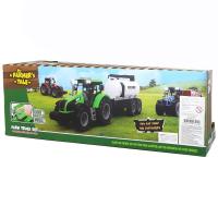 Sesli Işıklı Römorklu Çiftlik Traktörü - Yeşil Traktör