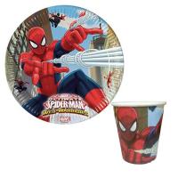 Spiderman (Örümcek Adam) Temalı Karton Tabak Bardak Seti - 8 Kişilik