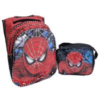 Spiderman (Örümcek Adam) Temalı Parlak Kapaklı Sırt Çantası Beslenme Çantası 2li İlkokul Çanta Seti