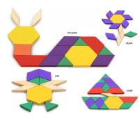 Tangram Seti Ahşap Puzzle Blocks 125 Parça