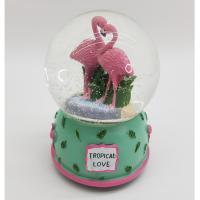 Tropical Love Flamingo Temalı Kurmalı Kar Küresi